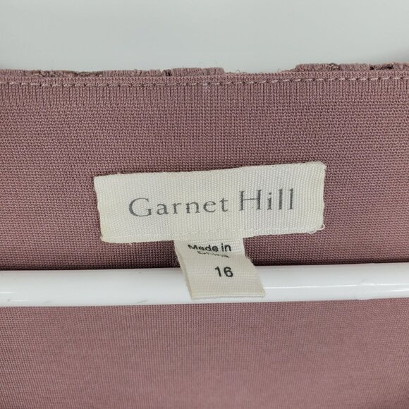 Garnet Hill Scoop Neck Purple Lace Women's Sheath Relaced A Line Dress Size 16 - Picture 3 of 8